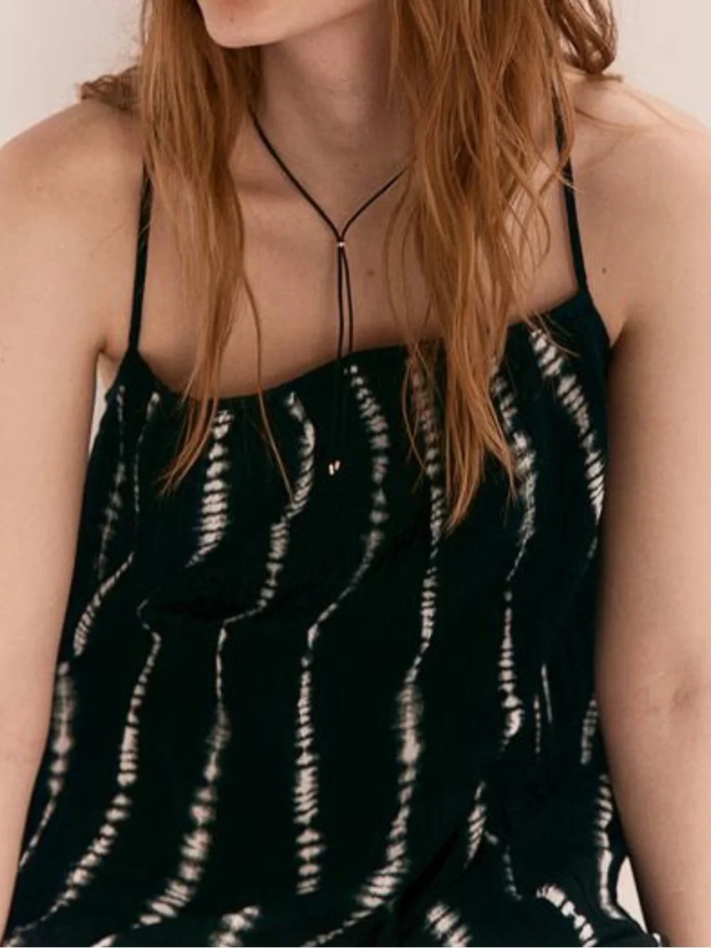 H&M Black Maxi Gauze Dress Coverup with Vertical White Stripe Detail - Picture 4 of 10
